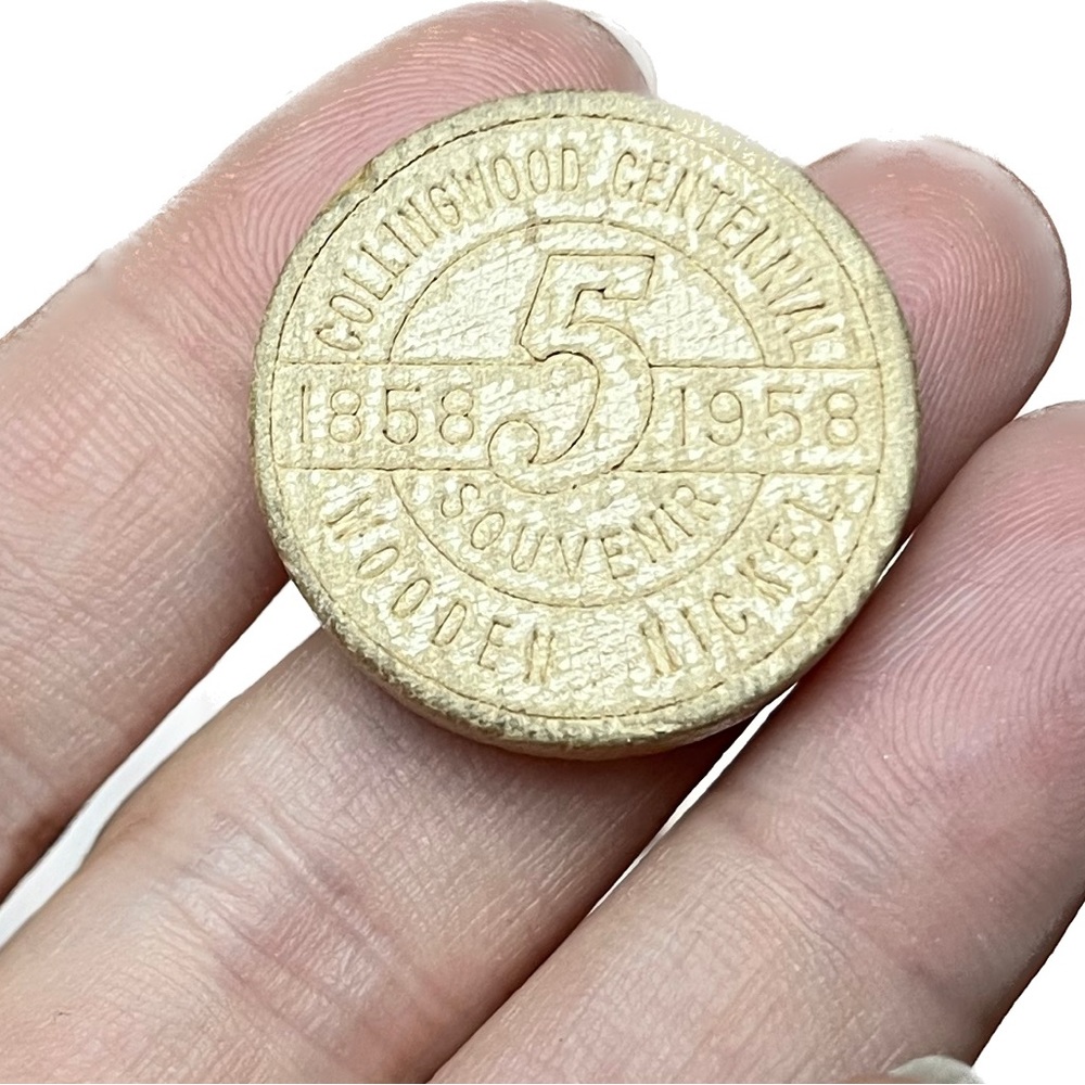🎈$5 add on - 1858-1958 Collingwood Centennial Wooden Nickel